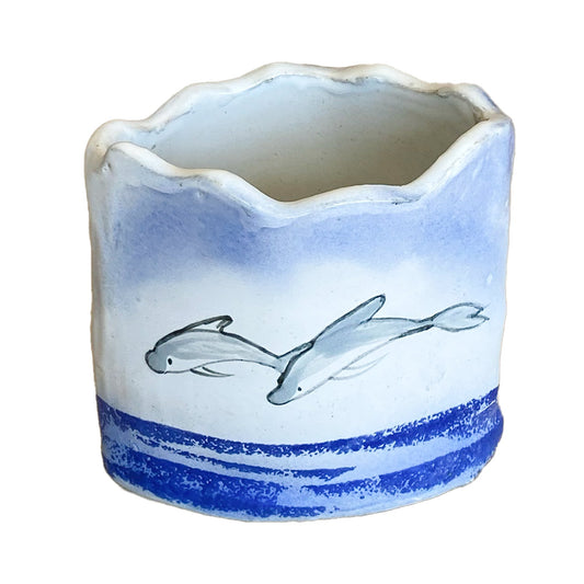 Dolphin Slab Vase - Oval