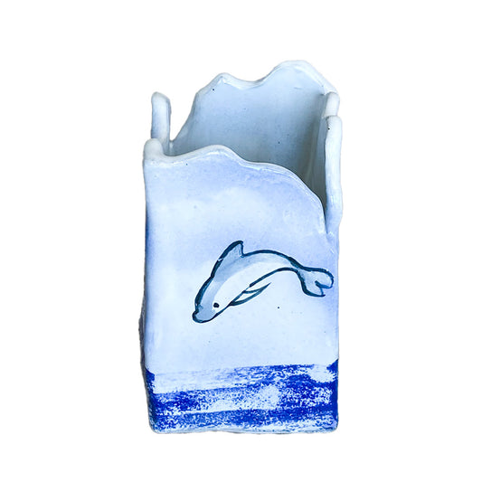 Dolphin Slab Vase - Oblong