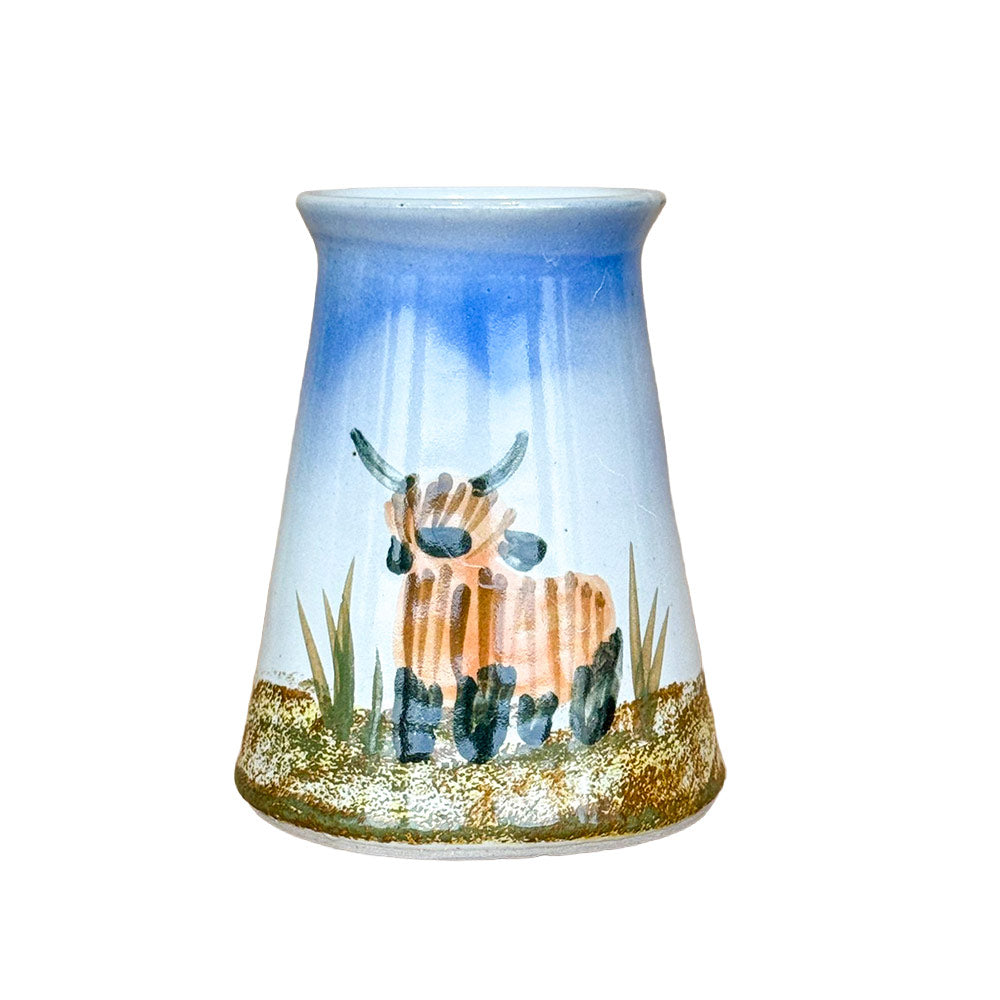 Highland Cow Straight Vase Small
