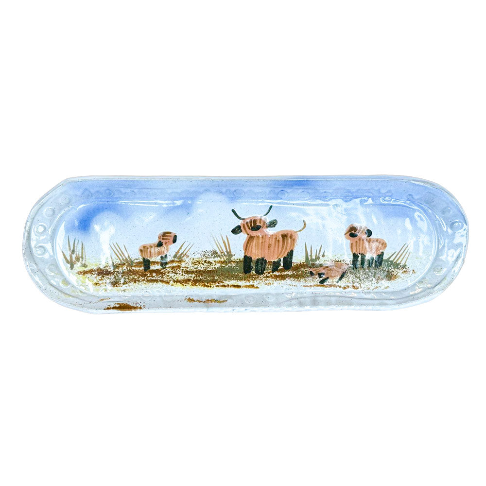 Highland Cow Slab Plate - Oval (small)