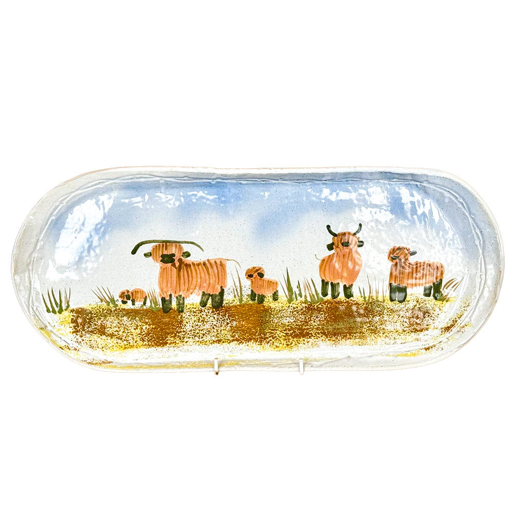 Highland Cow Slab Plate - Oval