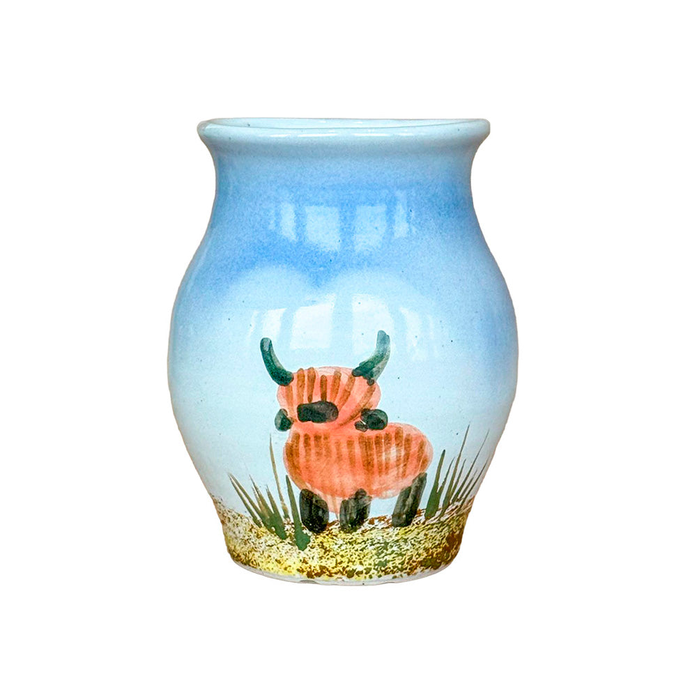 Highland Cow Curvy Vase Small